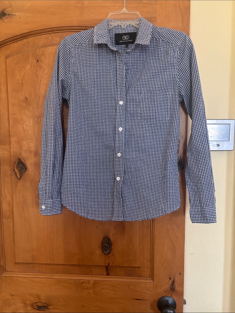 Women’s Blue Gingham Button-Down Shirt